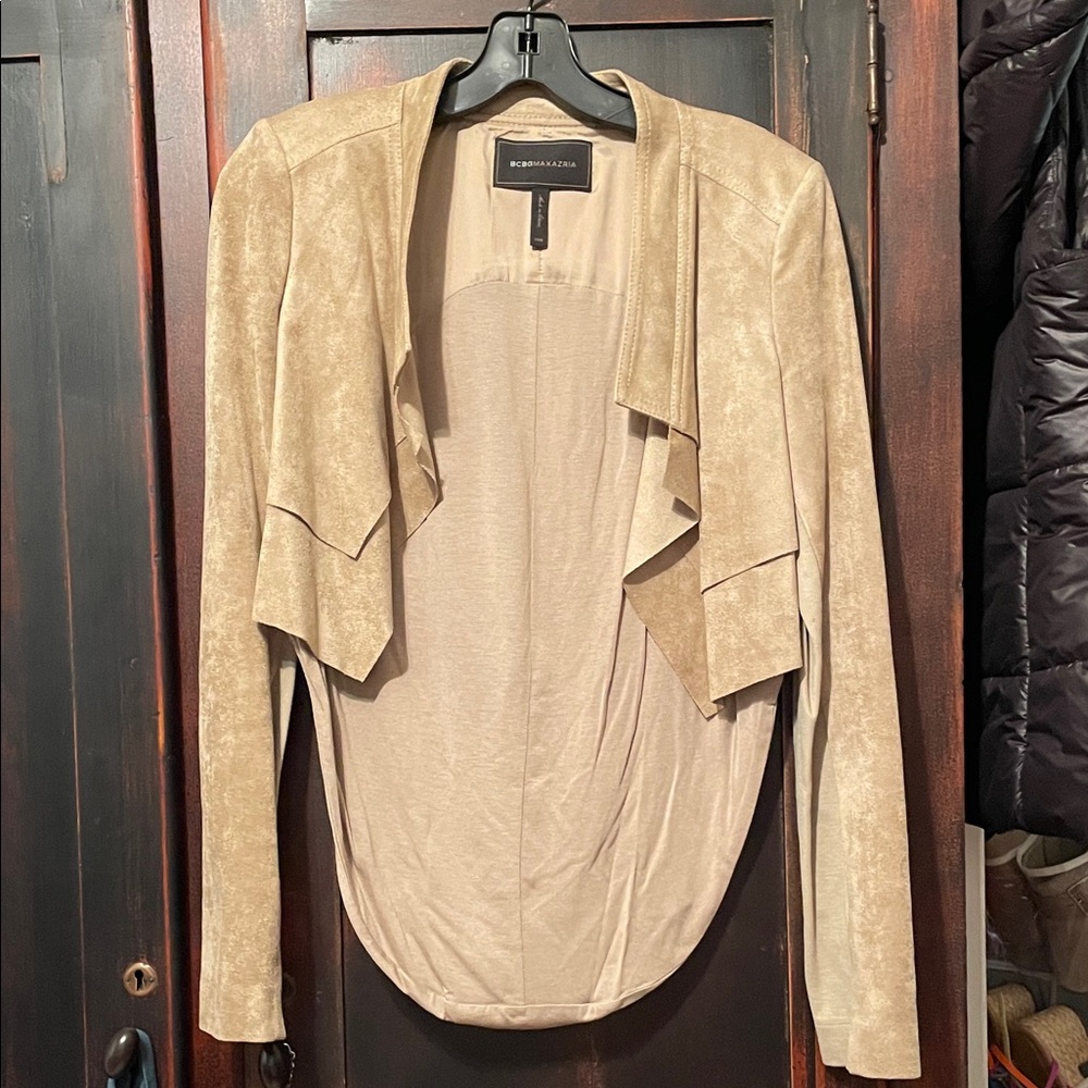 BCBGMaxAzria Tan Faux Suede Blazer